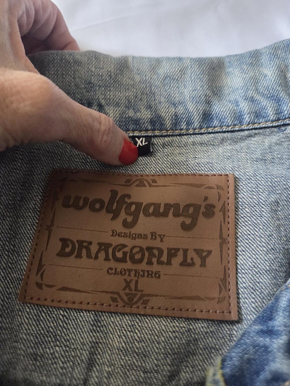 Wolfgang's Dragonfly Jimi Hendrix Concert Art Denim Jacket XL - Picture 3 of 15